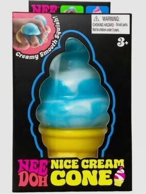 Nee Doh Nice Cream Cone - Blue or Pink Squishy